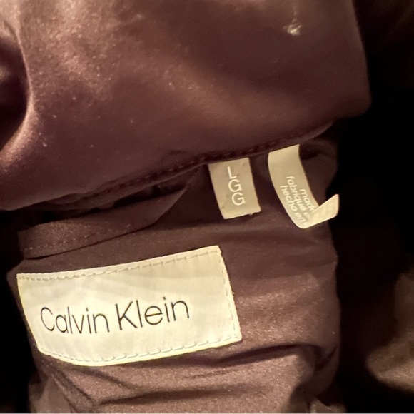 NWT Calvin Klein Hooded Satin Puffer Jacket, size L - Picture 6 of 15